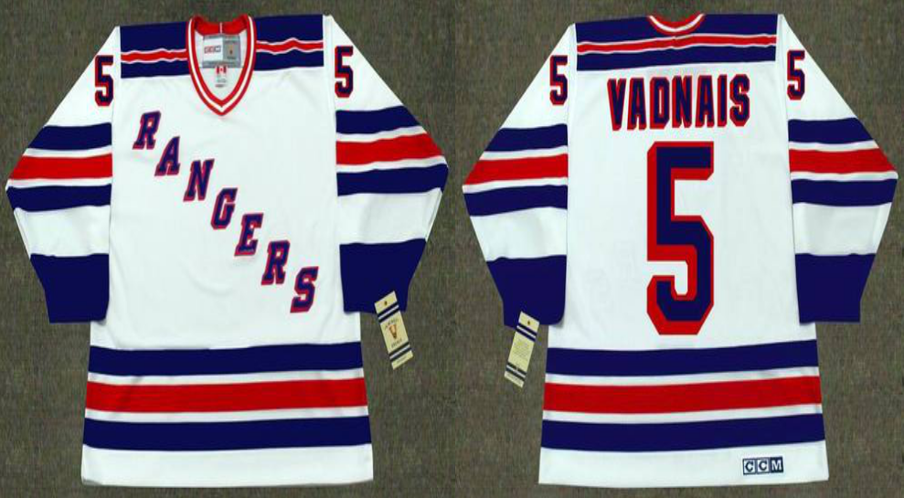 2019 Men New York Rangers 5 Vadnais white CCM NHL jerseys